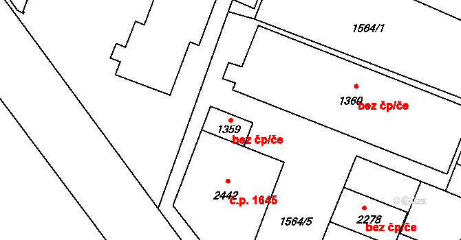 Opava 47192356 na parcele st. 1359 v KÚ Kateřinky u Opavy, Katastrální mapa