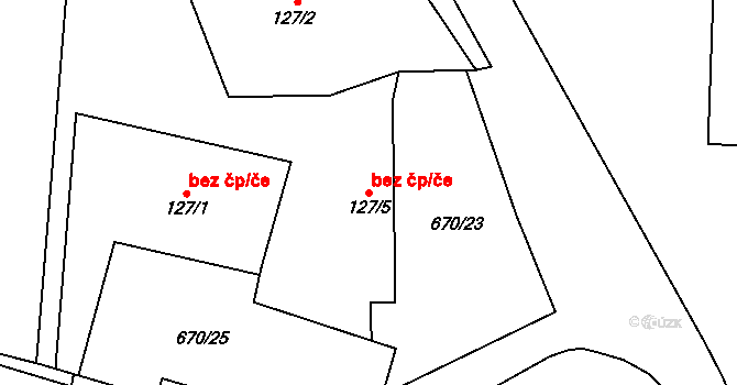 Bečov 49547356 na parcele st. 127/5 v KÚ Bečov u Mostu, Katastrální mapa