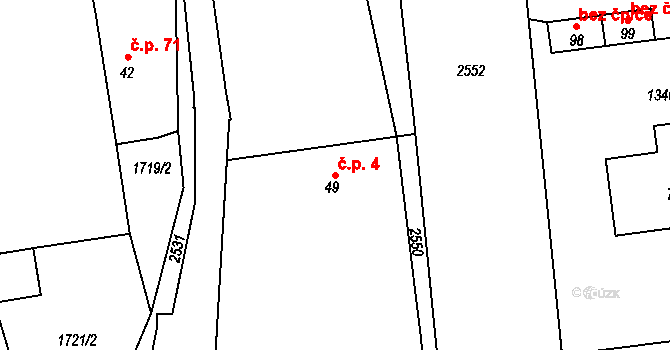 Velká 4, Milevsko na parcele st. 49 v KÚ Velká u Milevska, Katastrální mapa