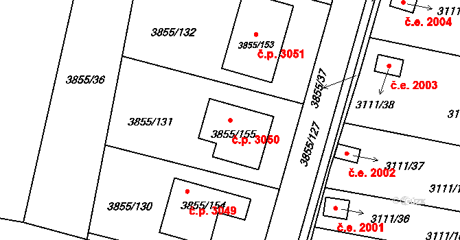 Louny 3050 na parcele st. 3855/155 v KÚ Louny, Katastrální mapa
