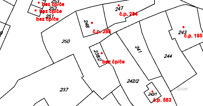 Horní Benešov 93918356 na parcele st. 238/2 v KÚ Horní Benešov, Katastrální mapa
