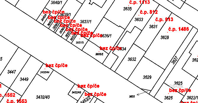 Praha 119568357 na parcele st. 3636/2 v KÚ Strašnice, Katastrální mapa