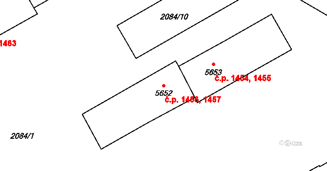 Cheb 1456,1457 na parcele st. 5652 v KÚ Cheb, Katastrální mapa