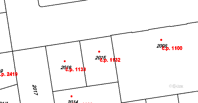 Žižkov 1132, Praha na parcele st. 2015 v KÚ Žižkov, Katastrální mapa