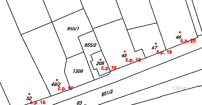 Heroltice 18, Hoštice-Heroltice na parcele st. 48 v KÚ Heroltice, Katastrální mapa