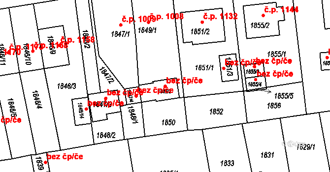 Třešť 38215357 na parcele st. 1849/2 v KÚ Třešť, Katastrální mapa