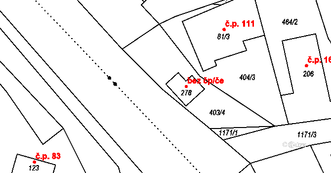Bohdíkov 38979357 na parcele st. 278 v KÚ Dolní Bohdíkov, Katastrální mapa