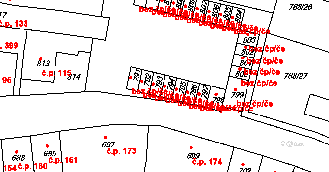 Proboštov 39158357 na parcele st. 794 v KÚ Proboštov u Teplic, Katastrální mapa