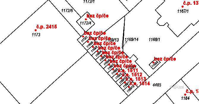 Teplice 39164357 na parcele st. 1169/4 v KÚ Teplice, Katastrální mapa