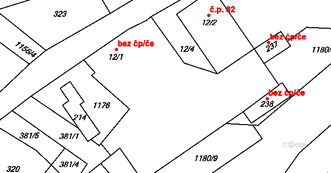 Uhelná 41269357 na parcele st. 12/1 v KÚ Uhelná, Katastrální mapa