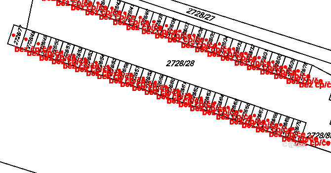 Holešov 48537357 na parcele st. 2728/60 v KÚ Holešov, Katastrální mapa