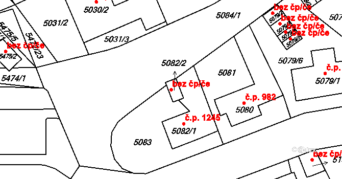 Česká Lípa 50017357 na parcele st. 5082/2 v KÚ Česká Lípa, Katastrální mapa