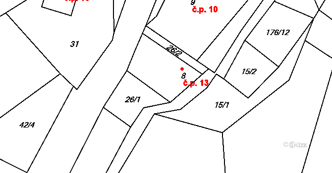 Sovoluská Lhota 13, Lipoltice na parcele st. 8 v KÚ Sovoluská Lhota, Katastrální mapa