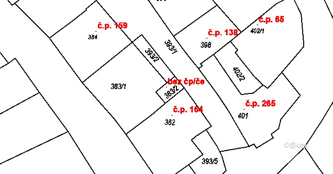Borkovany 98567357 na parcele st. 383/2 v KÚ Borkovany, Katastrální mapa