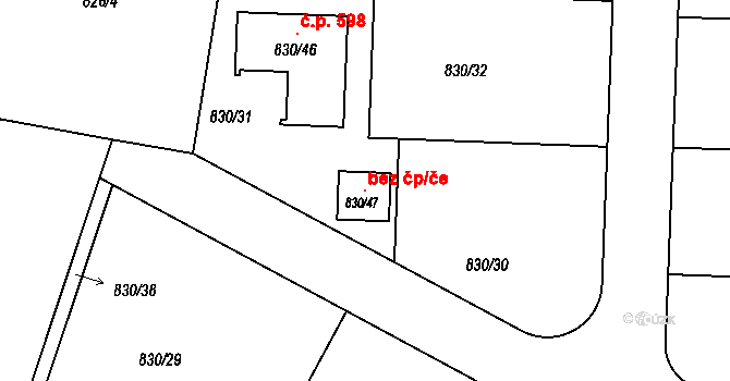Stochov 121931358 na parcele st. 830/47 v KÚ Stochov, Katastrální mapa