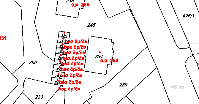 Janovice 254, Rýmařov na parcele st. 234 v KÚ Janušov, Katastrální mapa