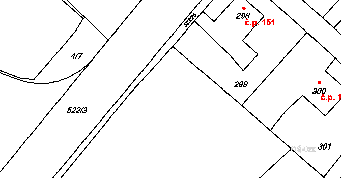 Vrbice 32, Bohumín na parcele st. 307 v KÚ Vrbice nad Odrou, Katastrální mapa