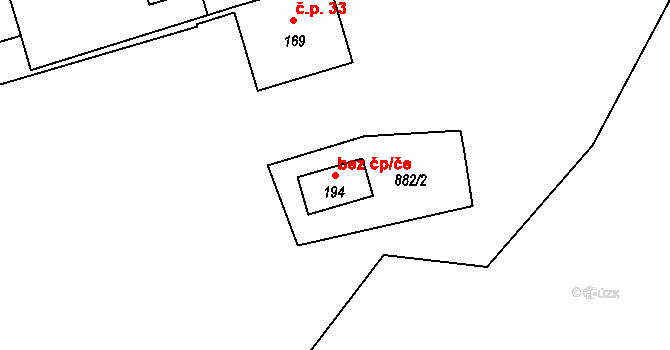 Bulovka 38449358 na parcele st. 194 v KÚ Arnoltice u Bulovky, Katastrální mapa