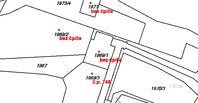 Rychnov nad Kněžnou 38484358 na parcele st. 1969/1 v KÚ Rychnov nad Kněžnou, Katastrální mapa