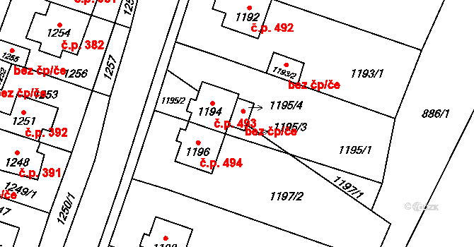 Moravský Beroun 40184358 na parcele st. 1195/4 v KÚ Moravský Beroun, Katastrální mapa