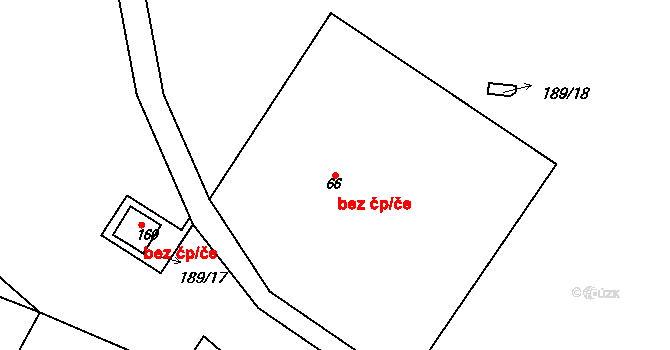 Pardubice 40375358 na parcele st. 66 v KÚ Opočínek, Katastrální mapa