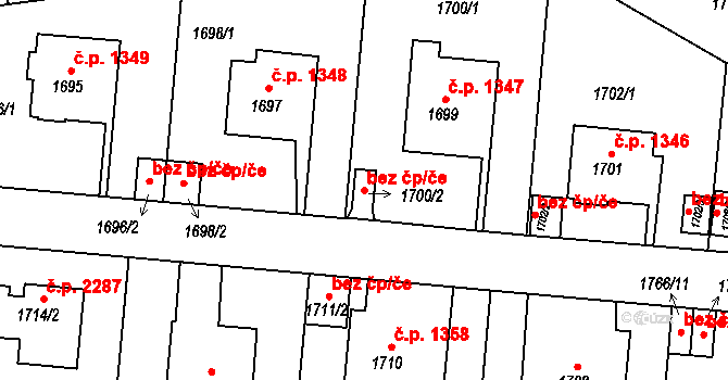 Praha 40433358 na parcele st. 1700/2 v KÚ Břevnov, Katastrální mapa