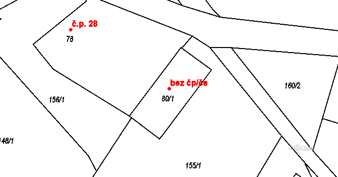 Osečná 40844358 na parcele st. 80/1 v KÚ Lázně Kundratice, Katastrální mapa