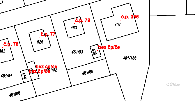 Čížkovice 41434358 na parcele st. 538 v KÚ Čížkovice, Katastrální mapa