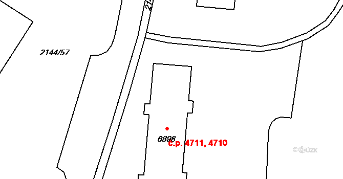 Zlín 4710,4711 na parcele st. 6898 v KÚ Zlín, Katastrální mapa