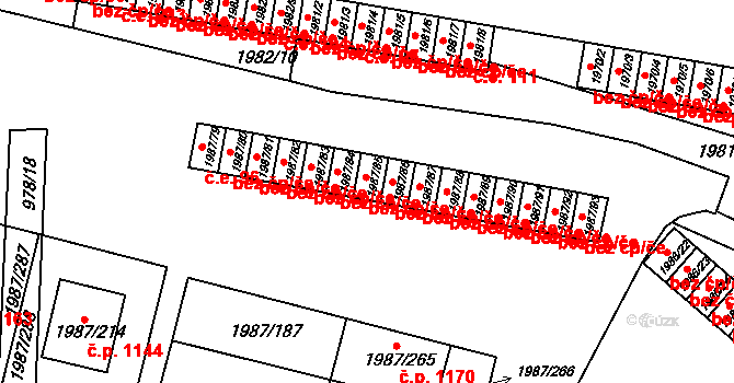 Nýřany 43135358 na parcele st. 1987/85 v KÚ Nýřany, Katastrální mapa