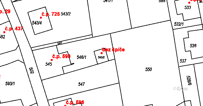 Šluknov 43465358 na parcele st. 546/2 v KÚ Šluknov, Katastrální mapa