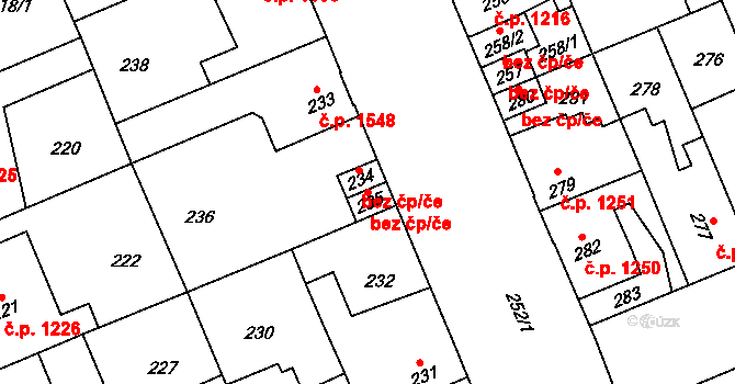 Kladno 44379358 na parcele st. 235 v KÚ Kročehlavy, Katastrální mapa