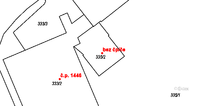 Ústí nad Labem 44744358 na parcele st. 335/2 v KÚ Střekov, Katastrální mapa