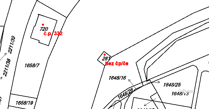 Pozlovice 44802358 na parcele st. 281 v KÚ Pozlovice, Katastrální mapa