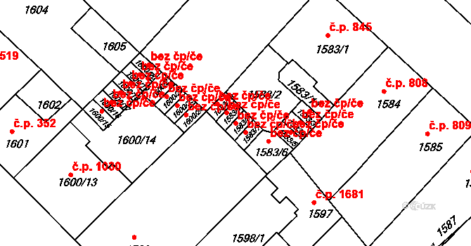 Praha 46723358 na parcele st. 1583/8 v KÚ Nusle, Katastrální mapa