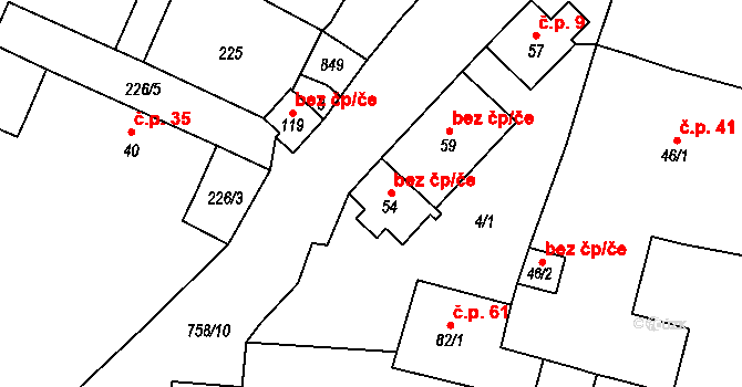 Nezdřev 47122358 na parcele st. 54 v KÚ Nezdřev, Katastrální mapa