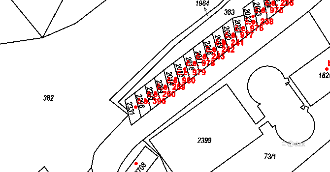 Náchod 980 na parcele st. 2294 v KÚ Náchod, Katastrální mapa