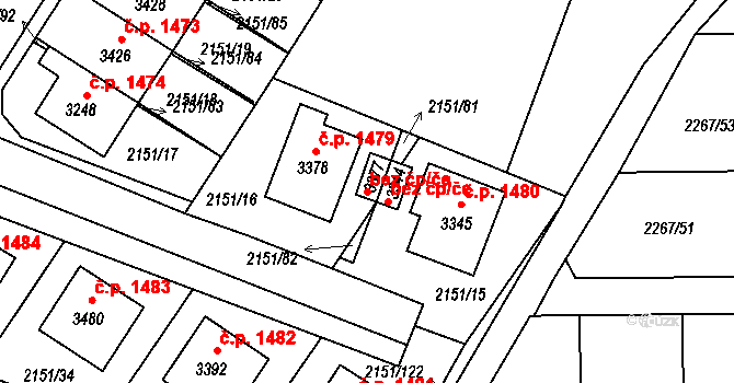 Humpolec 50095358 na parcele st. 3377 v KÚ Humpolec, Katastrální mapa