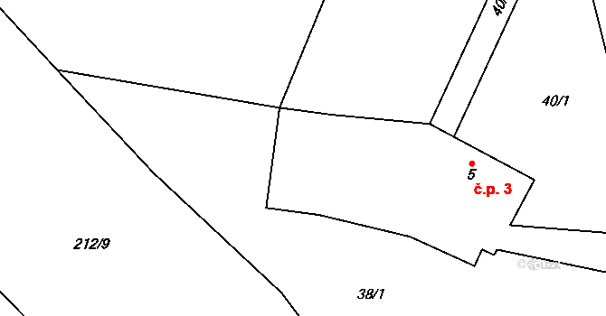 Senešnice 3, Bojanovice na parcele st. 5 v KÚ Senešnice, Katastrální mapa