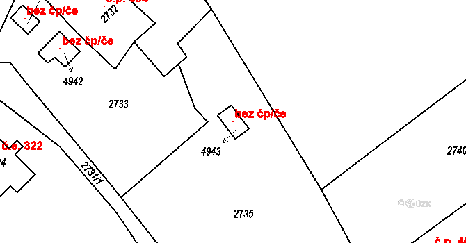 Buchlovice 102435359 na parcele st. 4943 v KÚ Buchlovice, Katastrální mapa