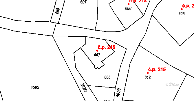 Skřípov 245 na parcele st. 667 v KÚ Skřípov, Katastrální mapa