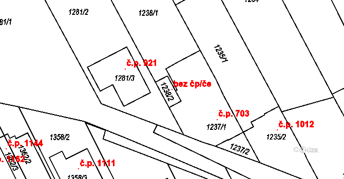 Rohatec 106497359 na parcele st. 1238/2 v KÚ Rohatec, Katastrální mapa