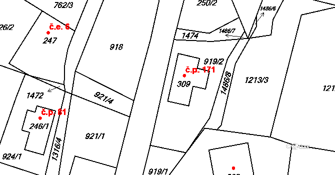 Dolní Světlá 171, Mařenice na parcele st. 309 v KÚ Dolní Světlá pod Luží, Katastrální mapa