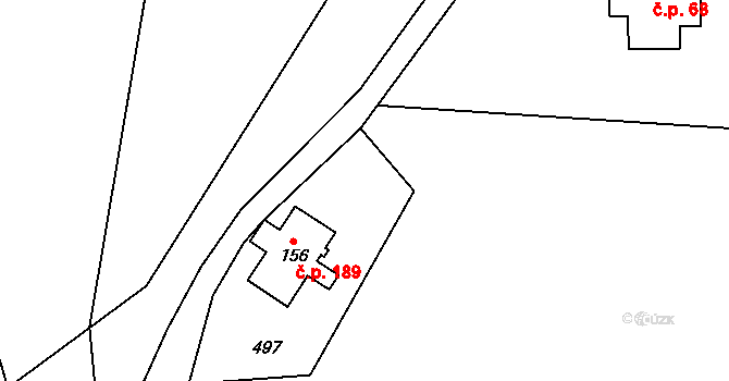 Cínovec 189, Dubí na parcele st. 156 v KÚ Cínovec, Katastrální mapa