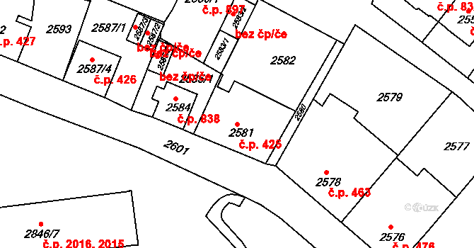 Sokolov 425 na parcele st. 2581 v KÚ Sokolov, Katastrální mapa