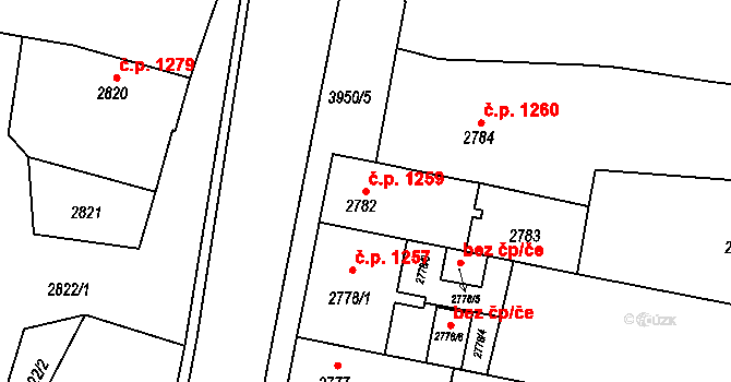 České Budějovice 7 1259, České Budějovice na parcele st. 2782 v KÚ České Budějovice 7, Katastrální mapa