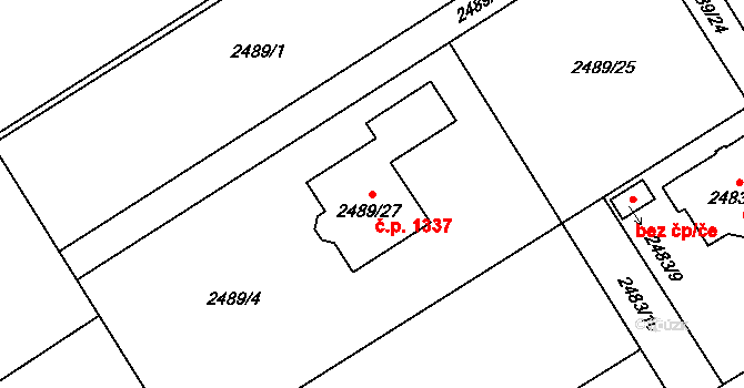 Ludgeřovice 1337 na parcele st. 2489/27 v KÚ Ludgeřovice, Katastrální mapa