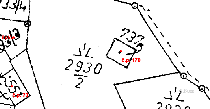 Koberovy 170 na parcele st. 737 v KÚ Koberovy, Katastrální mapa