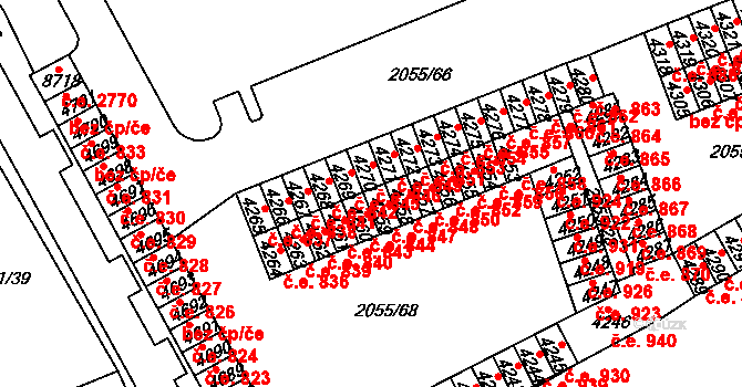Hodonín 847 na parcele st. 4259 v KÚ Hodonín, Katastrální mapa