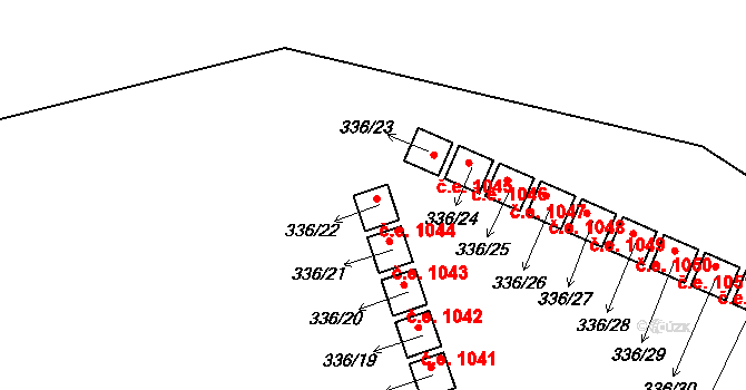 Květušín 1044, Polná na Šumavě na parcele st. 336/22 v KÚ Polná na Šumavě, Katastrální mapa